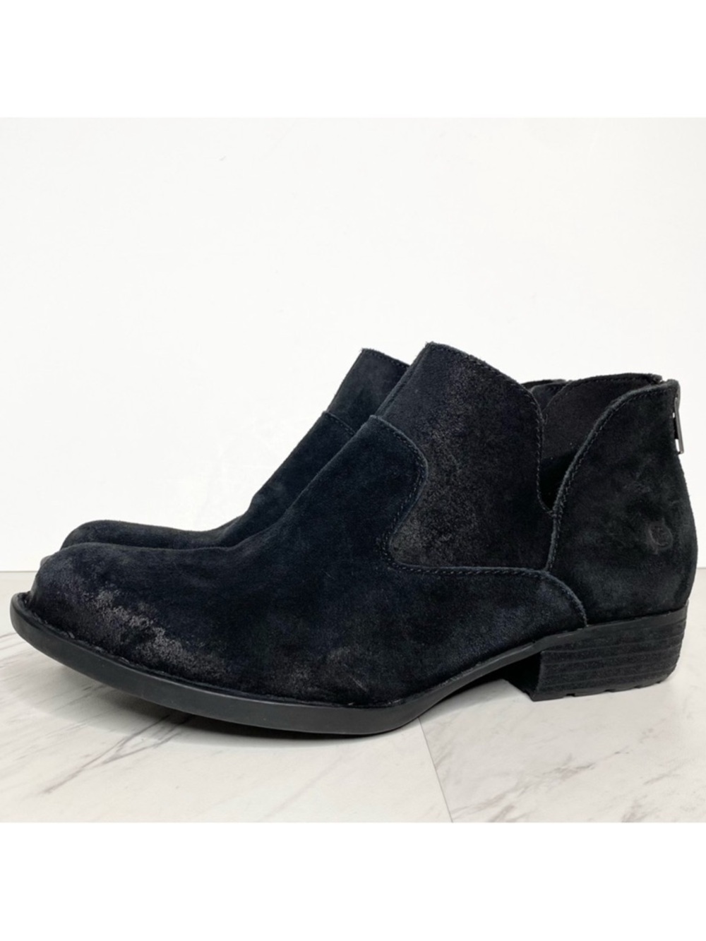Born Beth Black Distressed Suede Bootie 9 1/2 M